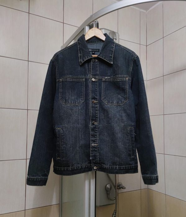 bluza kurtka Apock XL vintage ciemna granatowo czarna siwa jeansowa dż