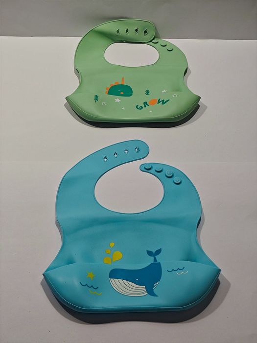 Vicloon Silikonowy Śliniaczek Dla Niemowląt Z Tacką 2 Szt.