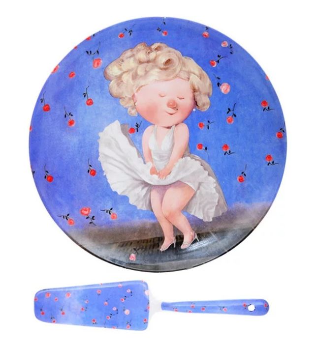 Блюдо для торта с лопаткой "МЕРИЛИН МОНРО" 26 см GAPCHINSKA