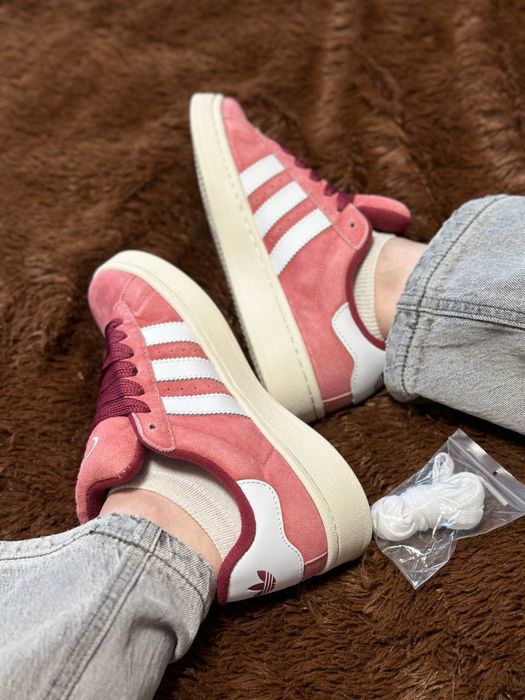 Жіночі замшеві нові кросівки Adidas Campus Pink зручні рожеві стильні