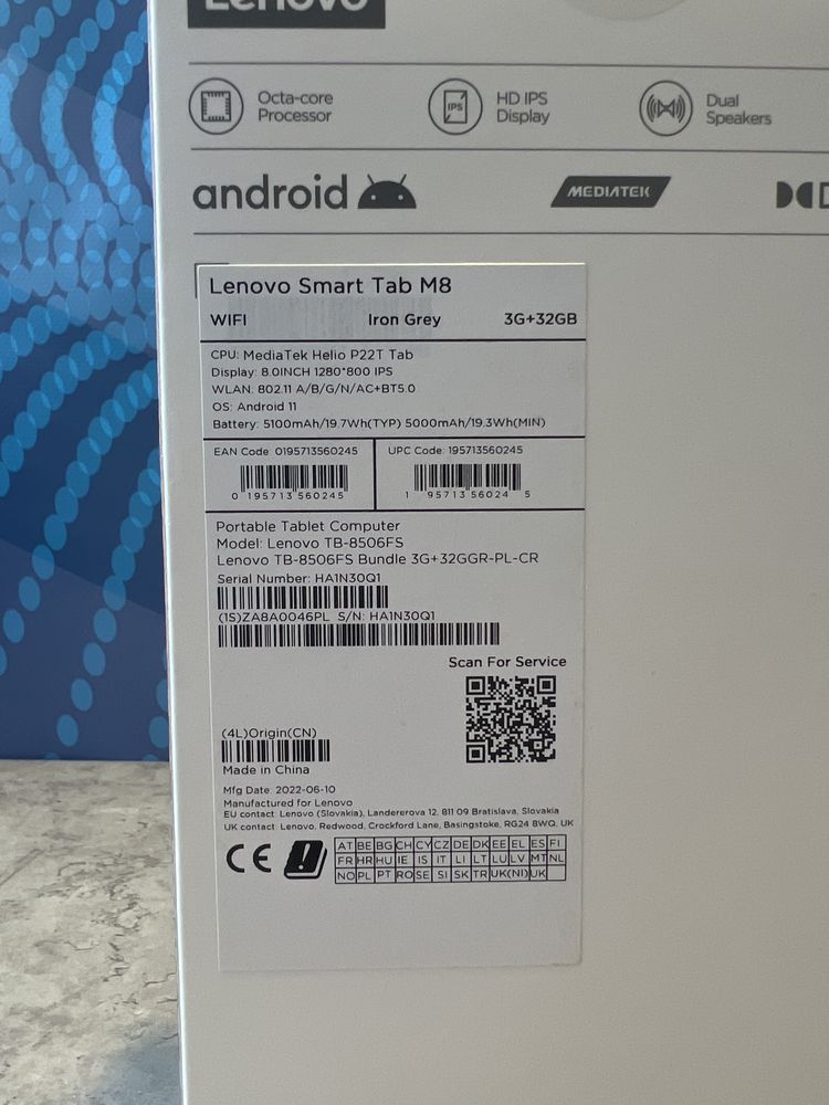 Планшет Lenovo Tab M8 (3rd Gen) 3GB/32GB/Android 11 WiFi + Станція