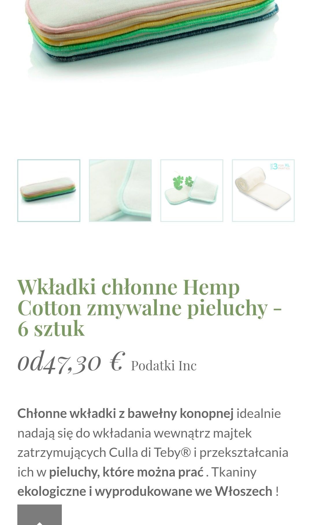 Wielorazowe wkłady do pieluch bawełna konopna eco