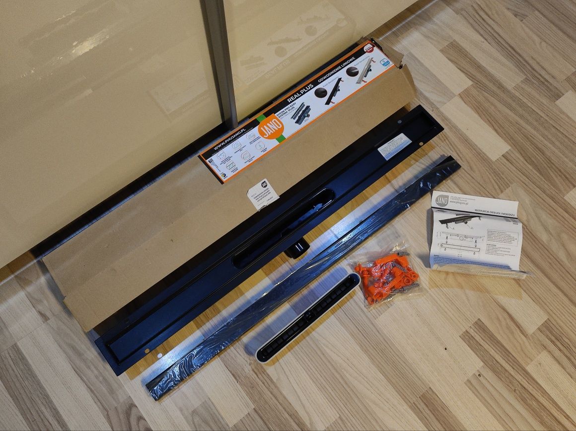 NOWE Odwodnienie liniowe Real Plus Slim Black z rusztem L900