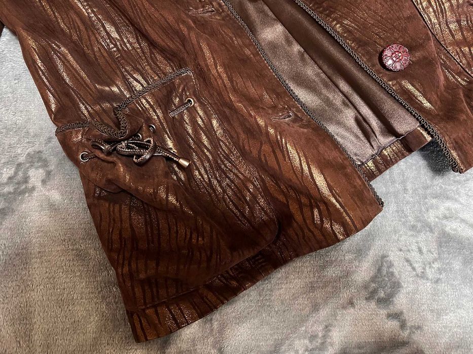 Женская куртка натуральная замша и кожа с лазерной обработкой, пиджак