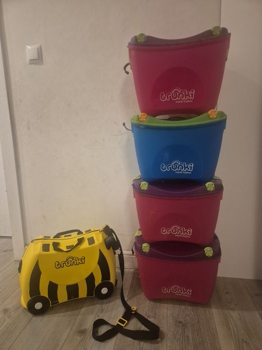 TRUNKI zestaw podróżny,walizka na kółkach,pojemniki na zabawki.GRATIS!
