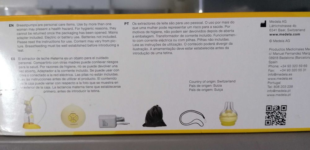 Máquina MEDELA de extrair leite bebé nova