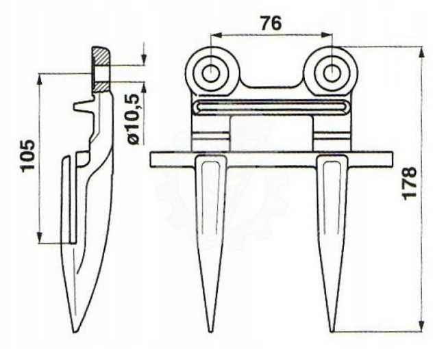 Bagnet podwójny kuty kombajn CLAAS 676235 FORGED Dominator Mega