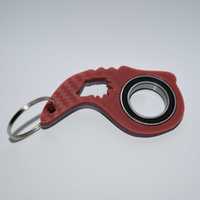 Keyrambit karambit spinner brylok zawieszka do kluczy szaro-czerwony