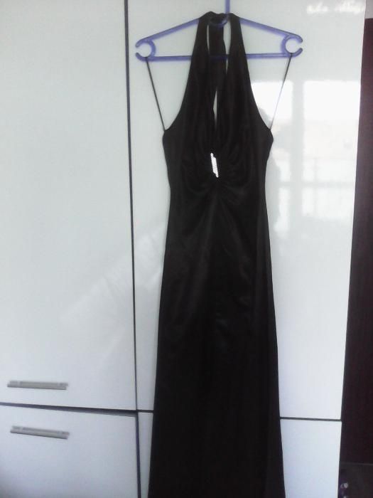 Sukienka wesele studniówka czarna długa maxi rozmiar S 36 na wysoką