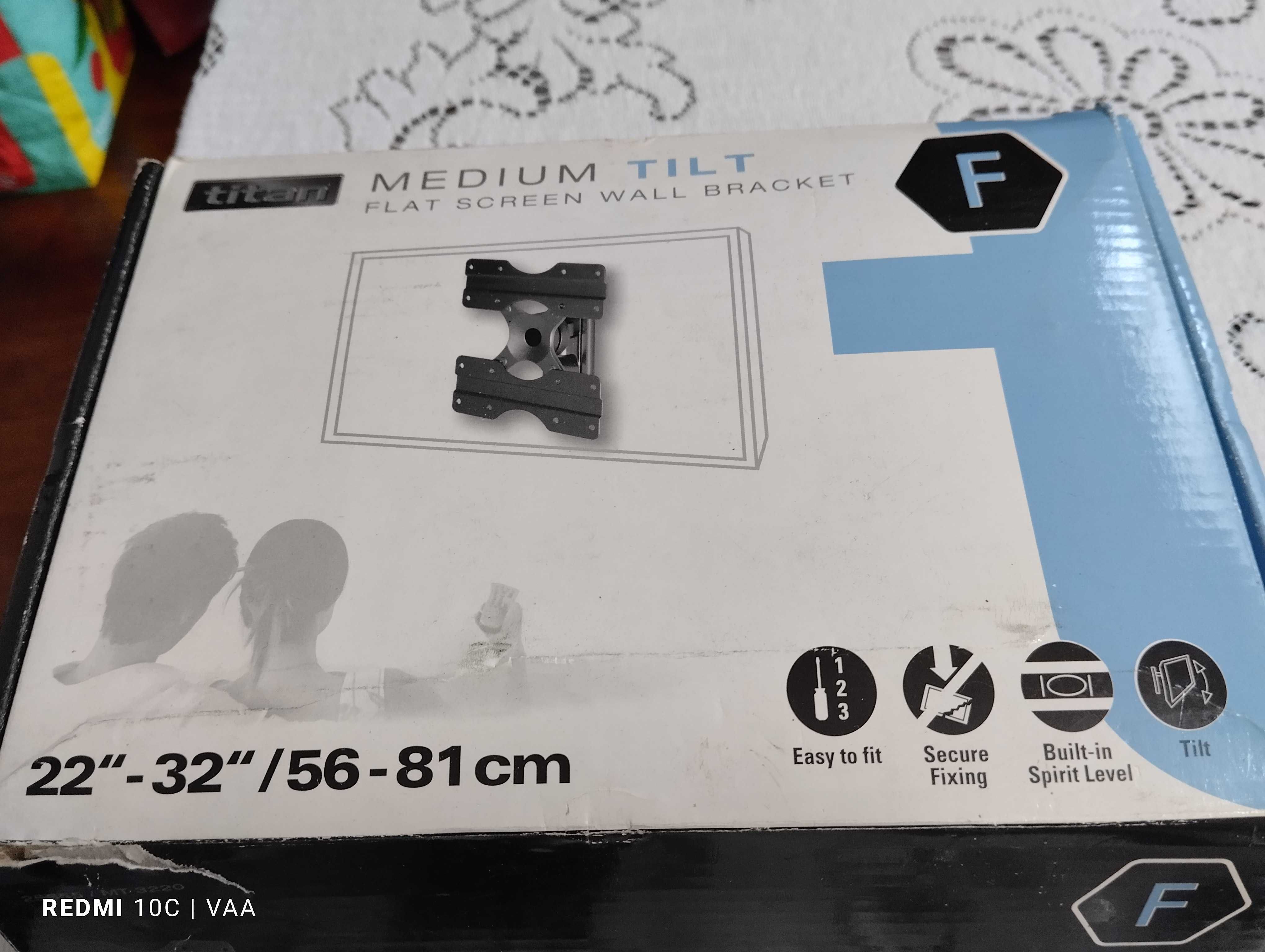 Suporte parede c/ inclinação para LCD - Vivanco Titan MT3220