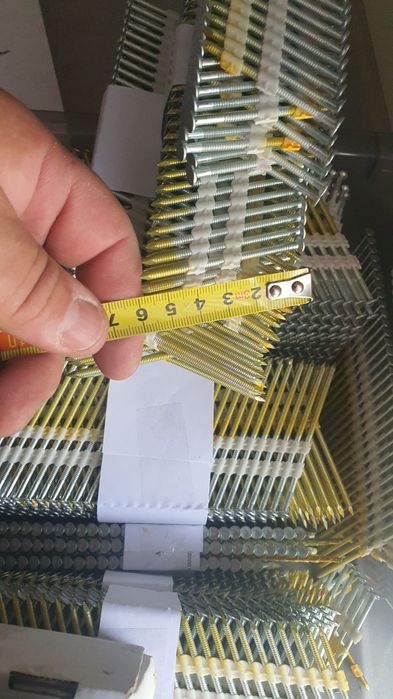 Gwoździe łączone plastikiem hikoki ocynk ring 9cm,6cm,5cm 21 stopni.