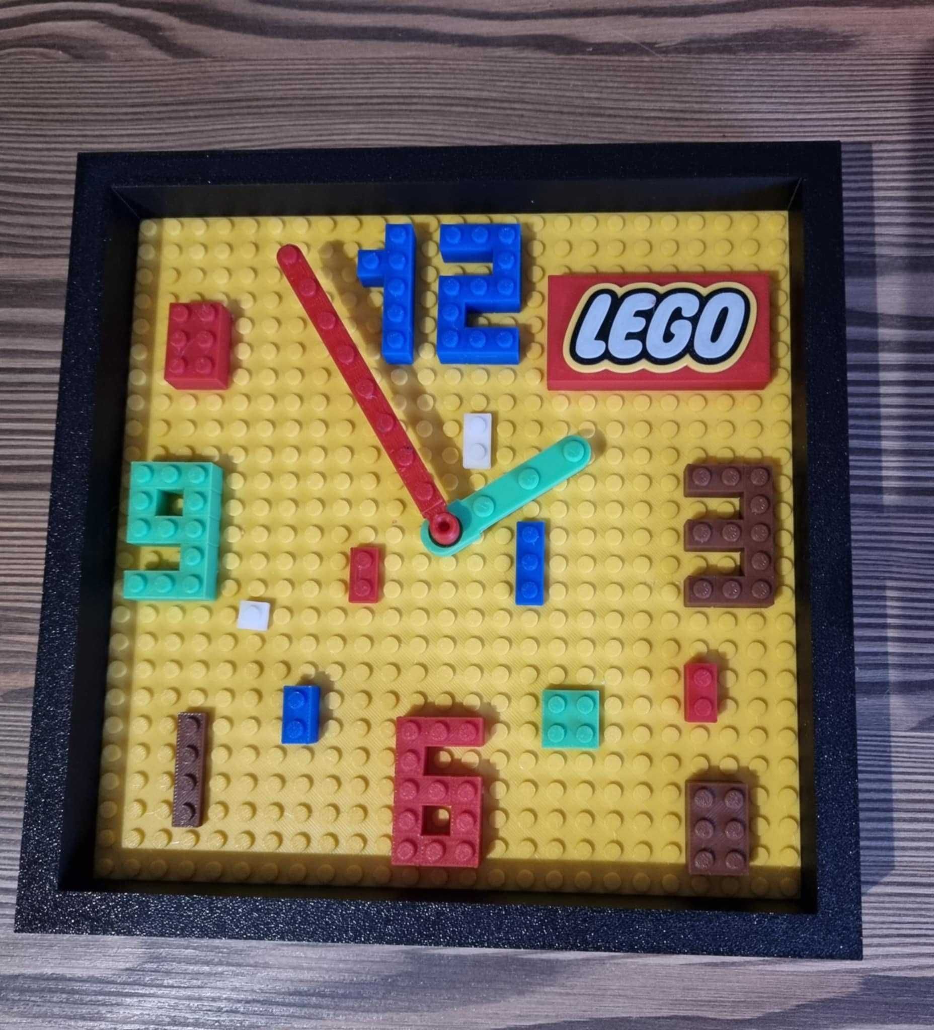 Zegar ścienny dla dzieci zegar 3D dla fana LEGO średnica 22 cm