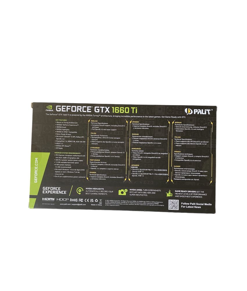 Karta graficzna PALIT GeForce GTX 1660 Ti StormX 6GB