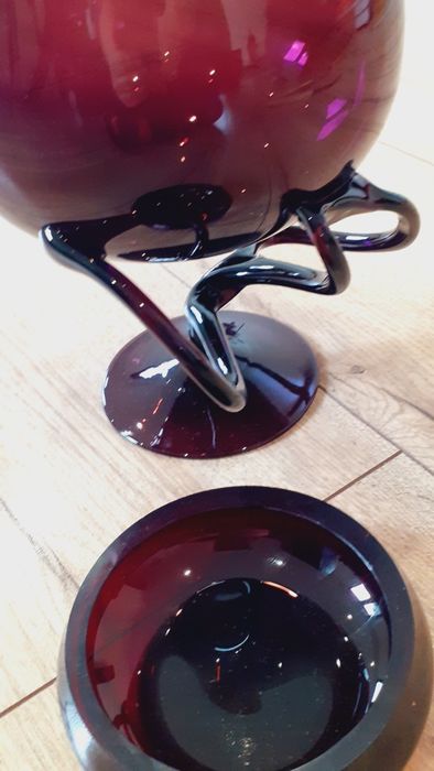 Kielich Pucharek Krosno i taka miseczka jak popielniczka z prl