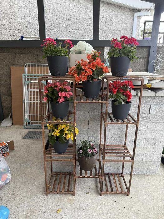 Duży kwietnik stojak na kwiaty na 10 doniczek dom ogród taras półki