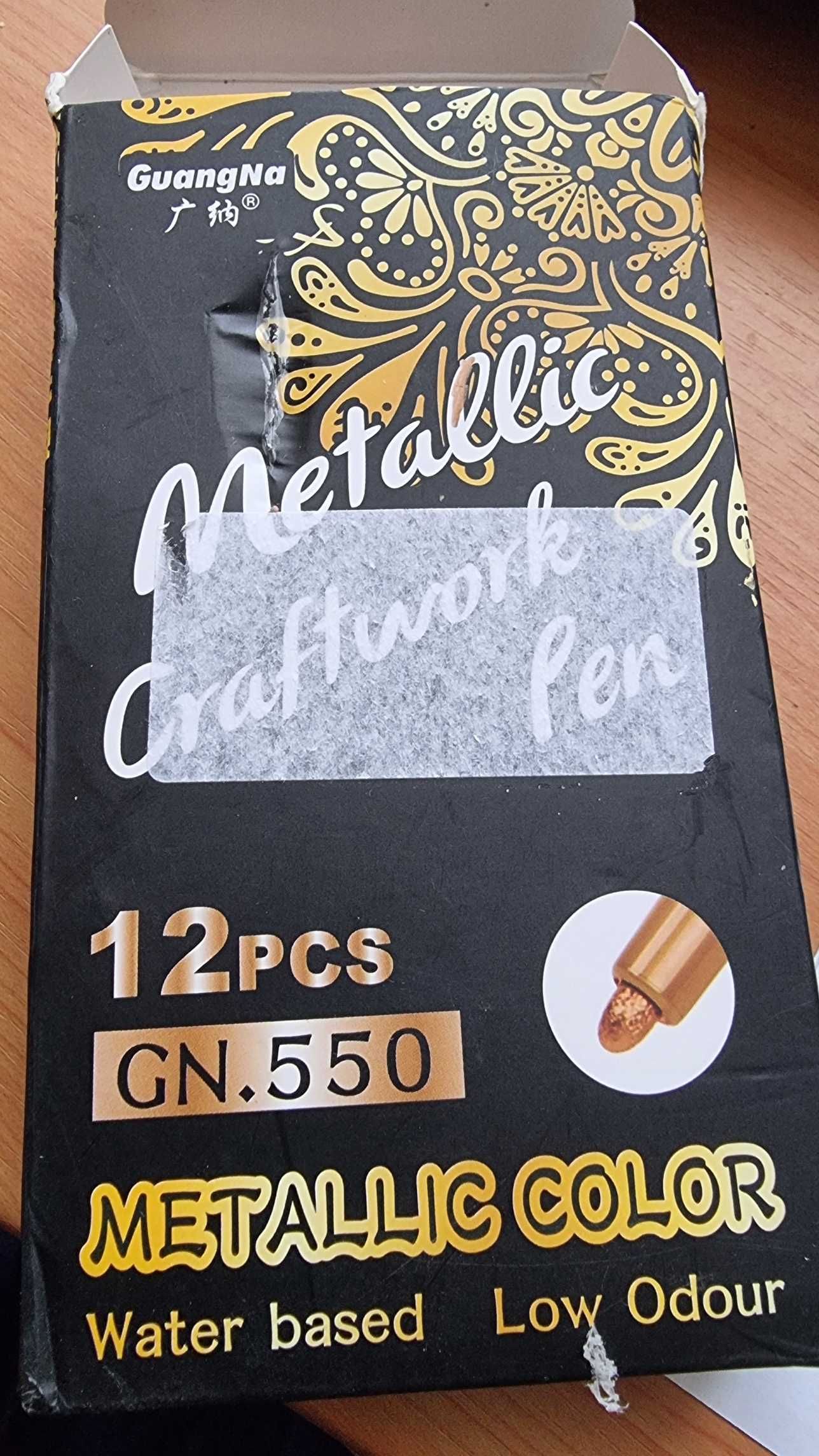 Marker pisak flamaster 12szt permanent metalizowany miedź