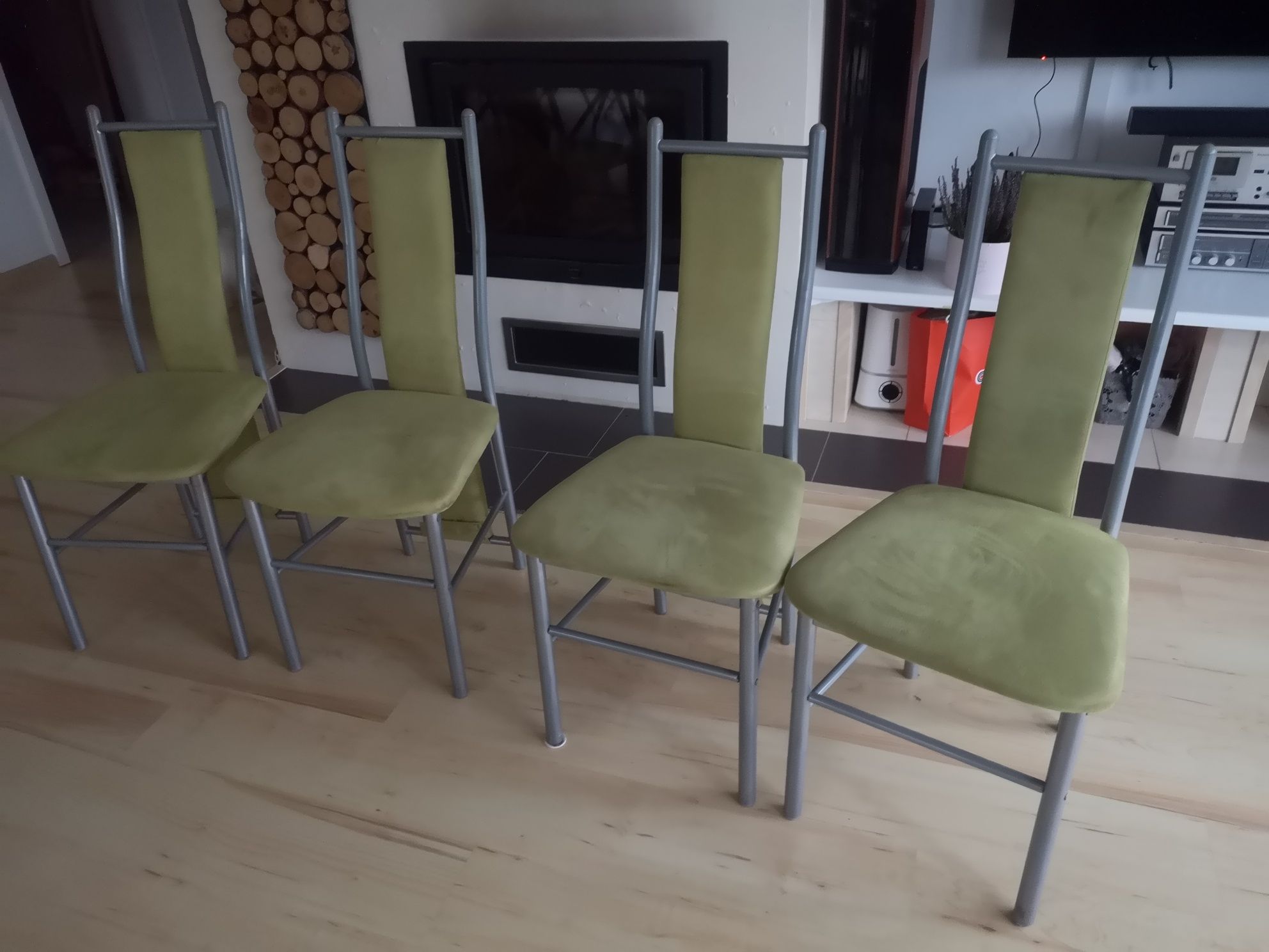 4x krzesła krzesło stylowe nowoczesny dezajn metal i welur