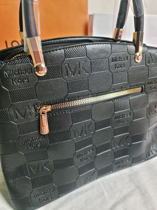 Torba dlugie raczki damska Michael Kors monogram MK czarna serduszko