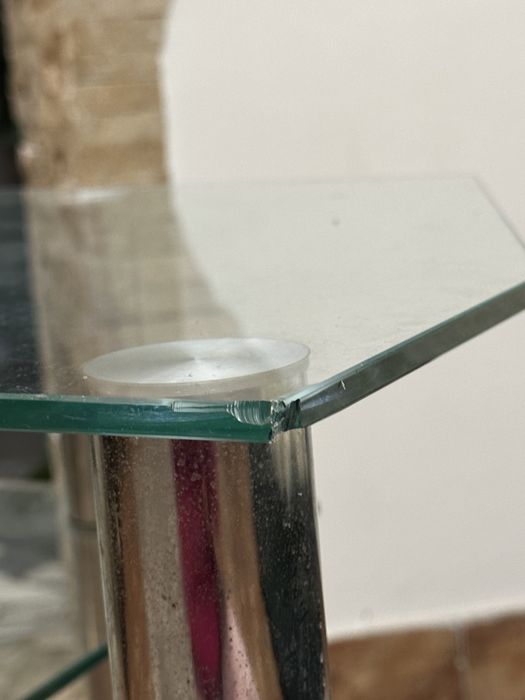 Тумба полка для ТВ скляна металева скло полиця для телевізора самовиві