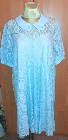 Sukienka koronkowa błękitna ciążowa zwiewna Asos 20 48 50