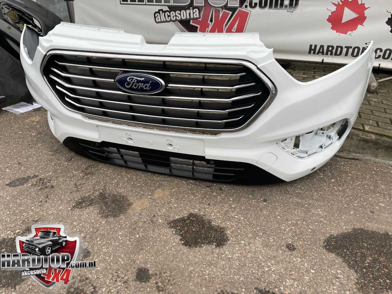 Zderzak Grill Ford Transit Custom 2018+ Przód Nowy Lift  Biały Chrom