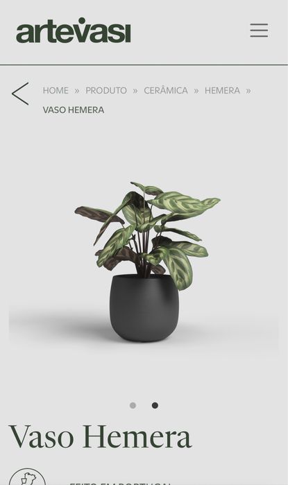 2 Vasos em cerâmica cinzento | Artevasi