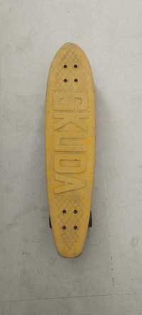 Rare Vintage Yellow Skuda Skateboard Original Trucks And Wheels 1970s