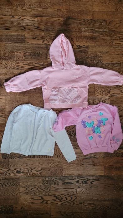 Bluzy sweterki dziewczece 3 pak