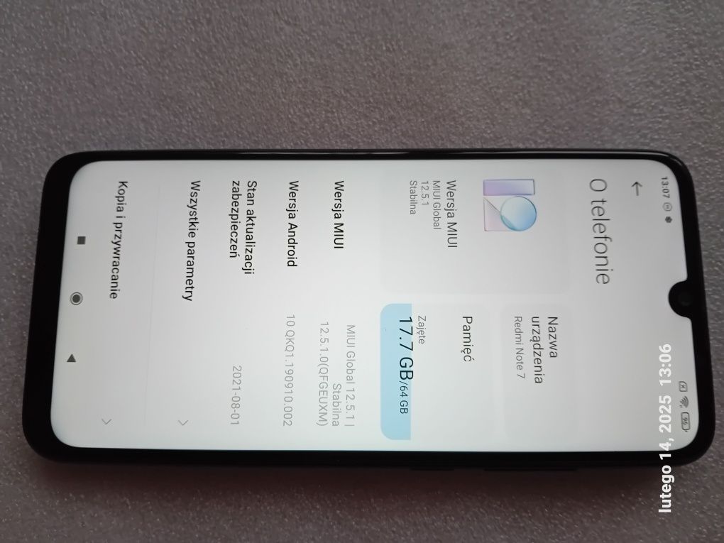 Xiaomi Redmi Note 7 NFC 4/64GB Nagrywanie rozmów tel.