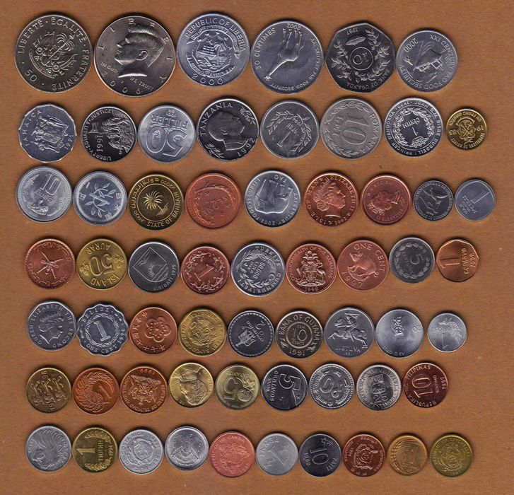 Coleção 60 moedas de 60 países diferentes,  todas SOBERBAS