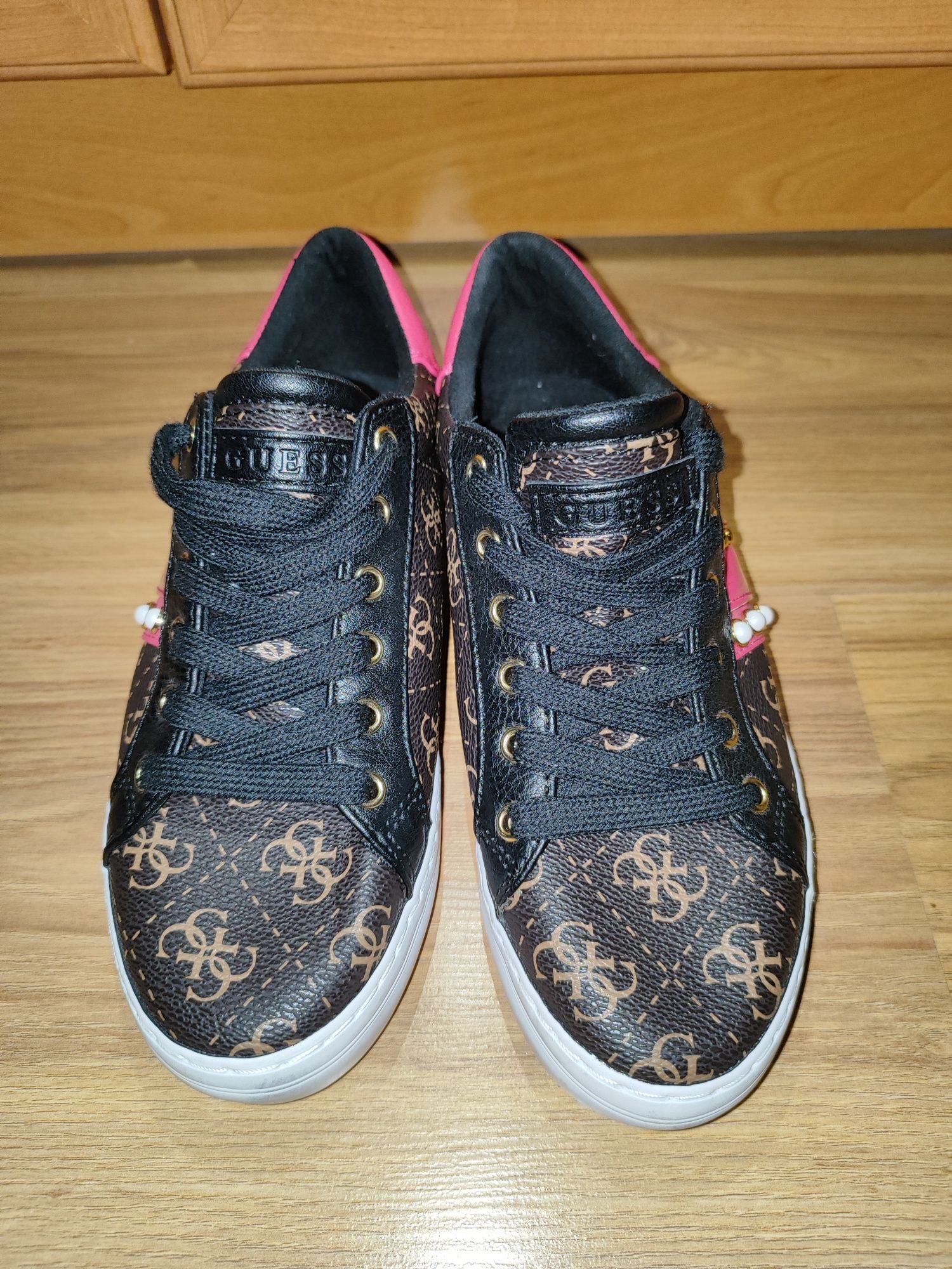 Guess Sneakersy Grassey5 FL7GR5 FAL12 Brązowe