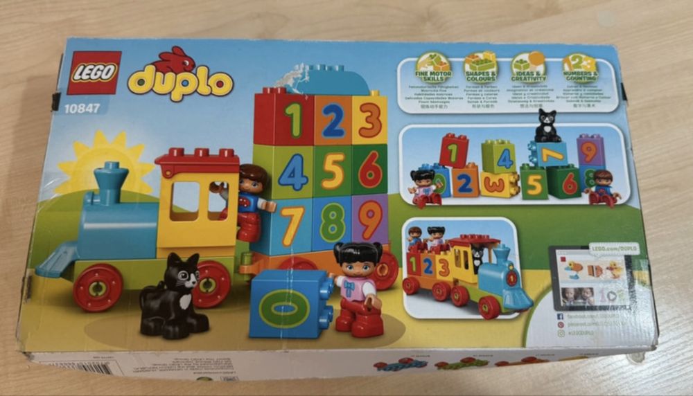 Lego duplo 2 3 latka tory pociąg literki ludziki zeierzątka kot