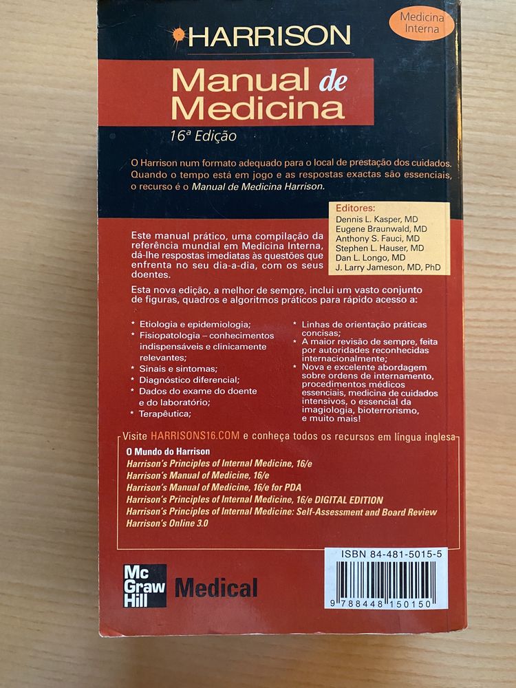 Livro Harrison manual de medicina interna 16 ed