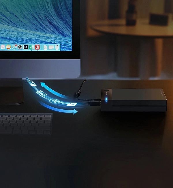 Ugreen kieszeń na dysk HDD obudowa dysku SATA 3,5'' USB 3.0 czarny (50