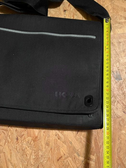 Torba na dokumenty IKEA – czarna, na ramię, 37x28 cm