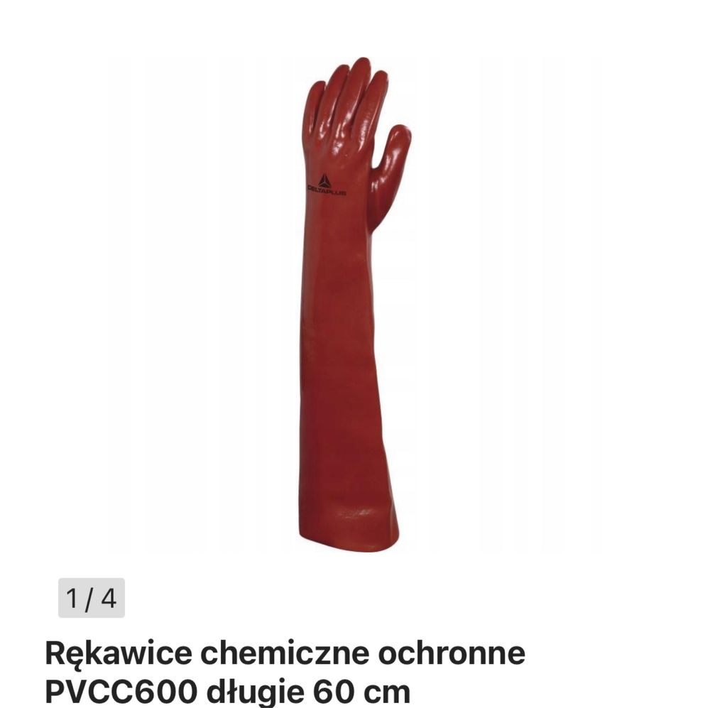 Rękawice pcv ochronne długie 60 cm