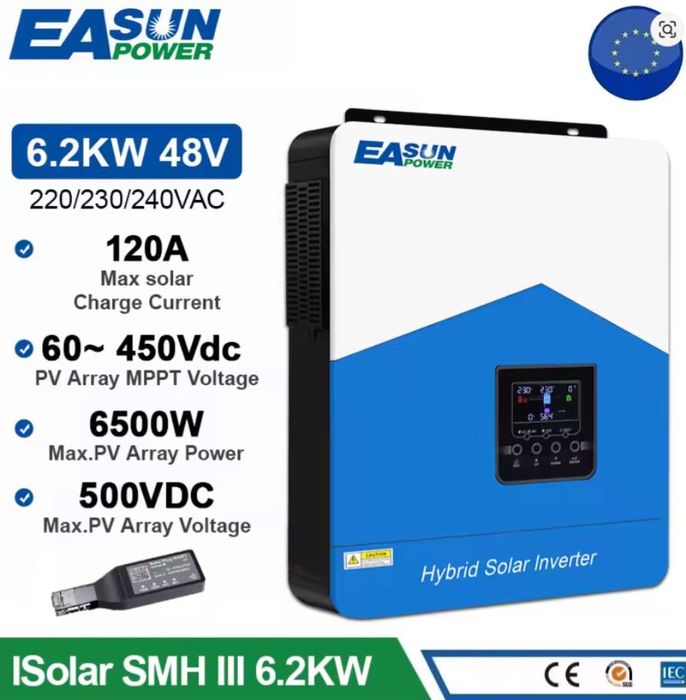 Hybrydowy falownik solarny EASUN POWER 2.2–6.2kW WiFi MPPT