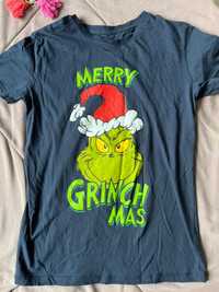 Sinsay 158 granatowy T-shirt bluzka Grinch unisex