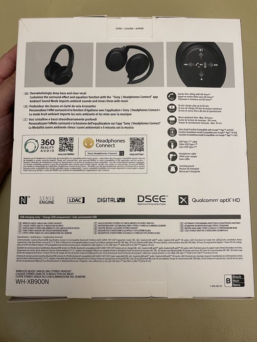 Auscultadores Bluetooth Sony WH-XB900N (como novos)