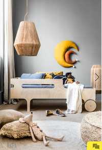 Drewniane skandynawskie łóżko dla dziecka ze sklejki