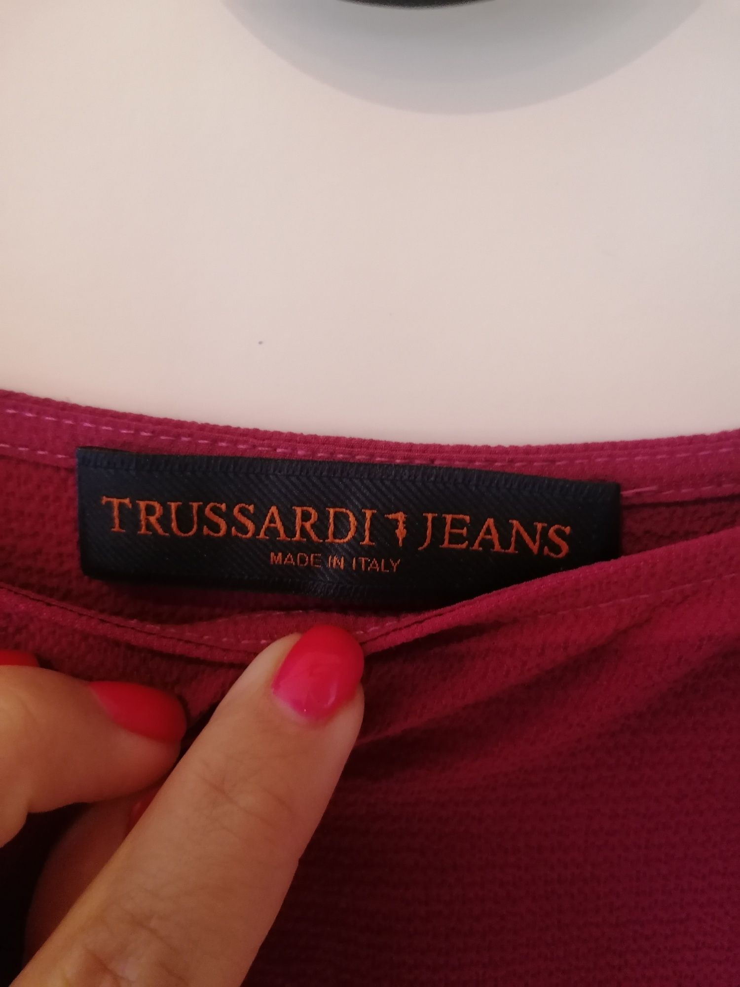 Bluzka w kolorze malinowym, Trussardi Jeans