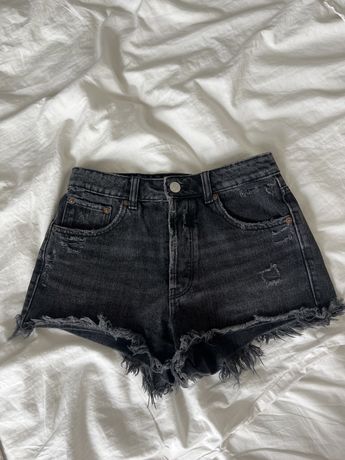 Krótkie spodenki szorty Zara XS jeansowe czarne letnie