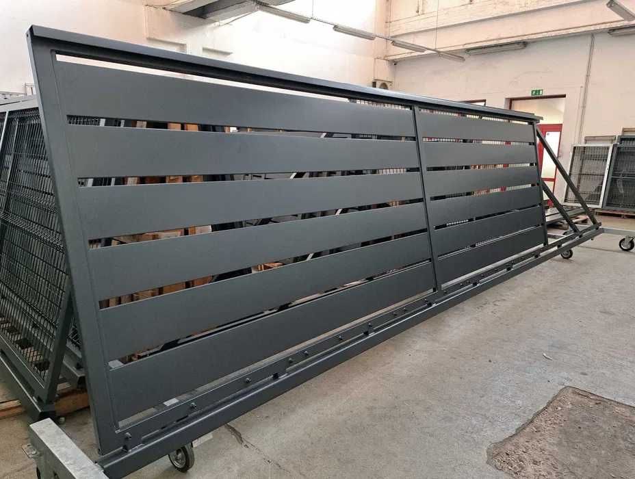 Brama przesuwna wysoka palisada 4000x1500 w komplecie monterskim