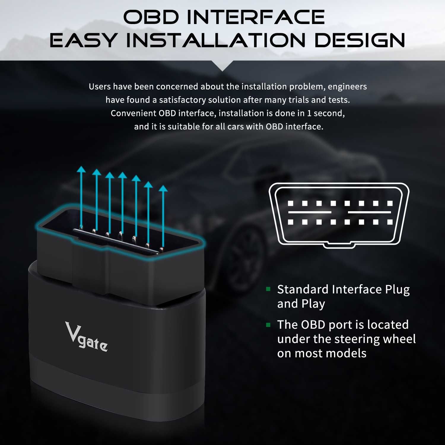 Czytnik błędów OBD Vgate iCar Pro 2S Bluetooth 5.2 Interfejs