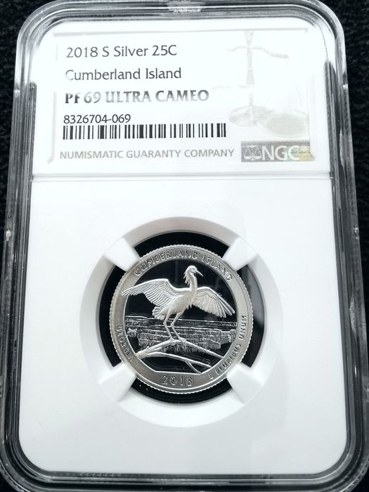 США 25 центів 2018р. Національні парки " CUMBERLAND". СРІБЛО. СЛАБ