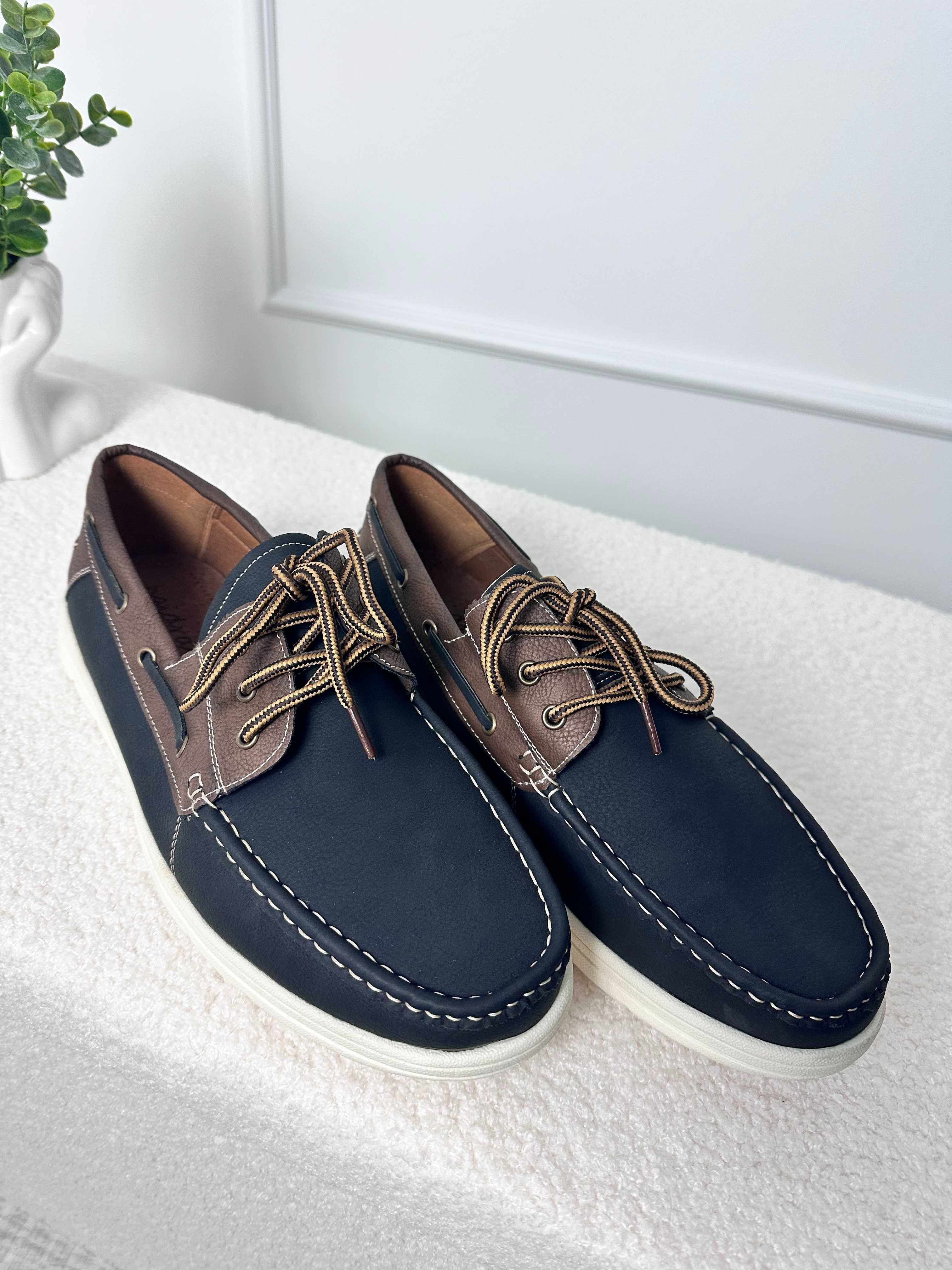 Buty męskie mokasyny półbuty sznurowane 39 do 45