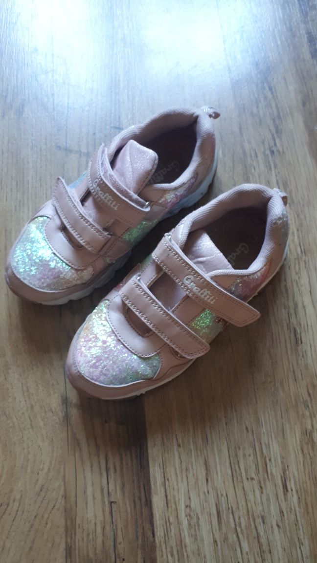 Grafitti buty świecące brokatowe 34