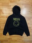 МЕРЧ Черное худи на флисе NIRVANA nike кофта толстовка | М размер