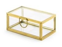 Szklane pudełko złote 9x5,5x4cm PartyDeco