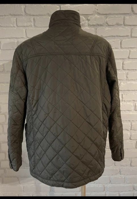 Męska oliwkowa khaki pikowana kurtka przejściowa bawełna NEXT r. XXL